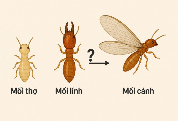 mối thợ, mối lính có phải phát triển thành mối cánh không?